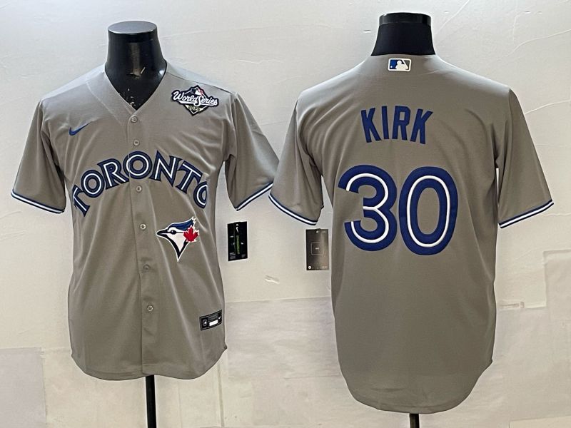 Men 2025 Nike Toronto Blue Jays #30 Kirk Grey Game MLB Jersey 03